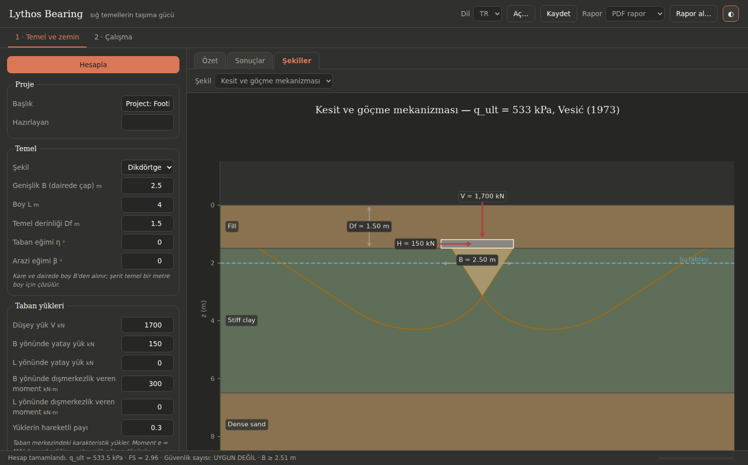 Section and Prandtl mechanism — dark theme, Turkish